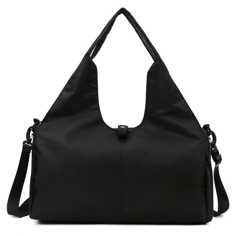Black Women Large Capacity Yoga Gym Bag with Shoe Compartment