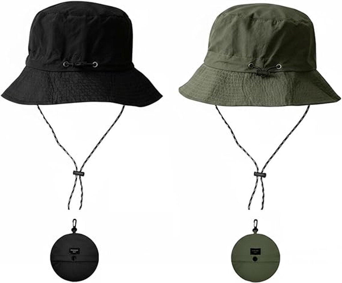 Bucket Hat Unisex With Removable Chin Strap - 2-Piece (Black + Green)
