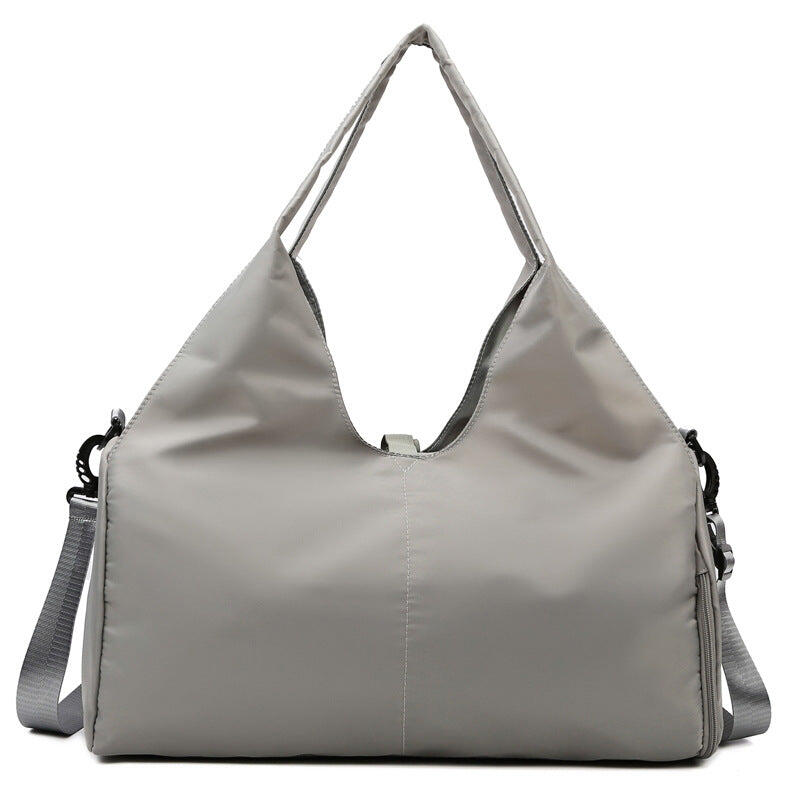 Grey Women Large Capacity Yoga Gym Bag with Shoe Compartment