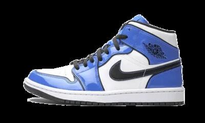 Schoenen - basketbal - unisex - air jordan 1 mid - signal blue/white/black