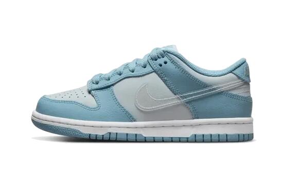 Chaussures - basses avec swoosh transparent - dunk low - bleu usé/blanc