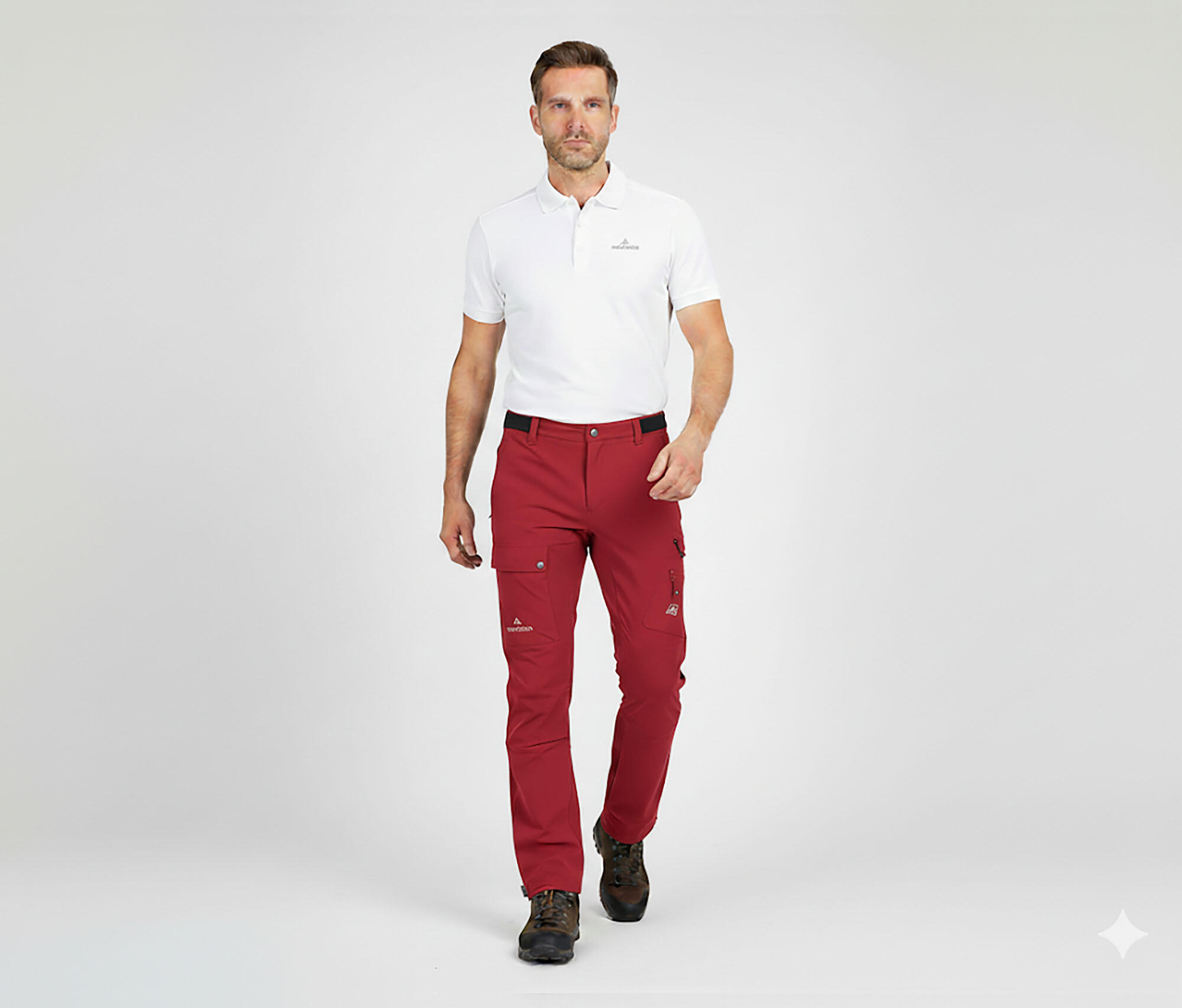 Herren Wanderhose vielseitig, viele Taschen Rot 6/6