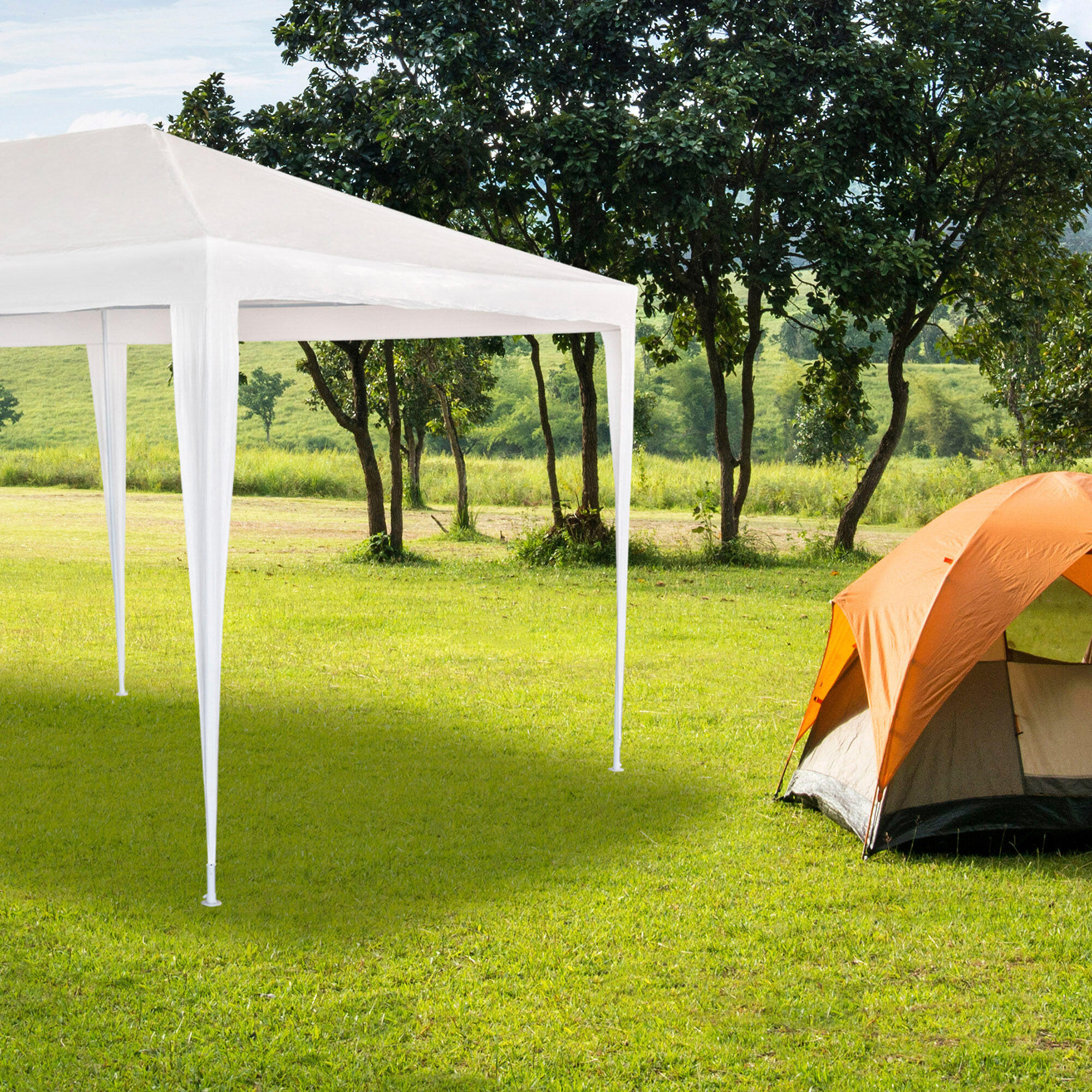 Aktive Gazebo de jardim extra grande destacável 600x300x255 cm branco 6/7