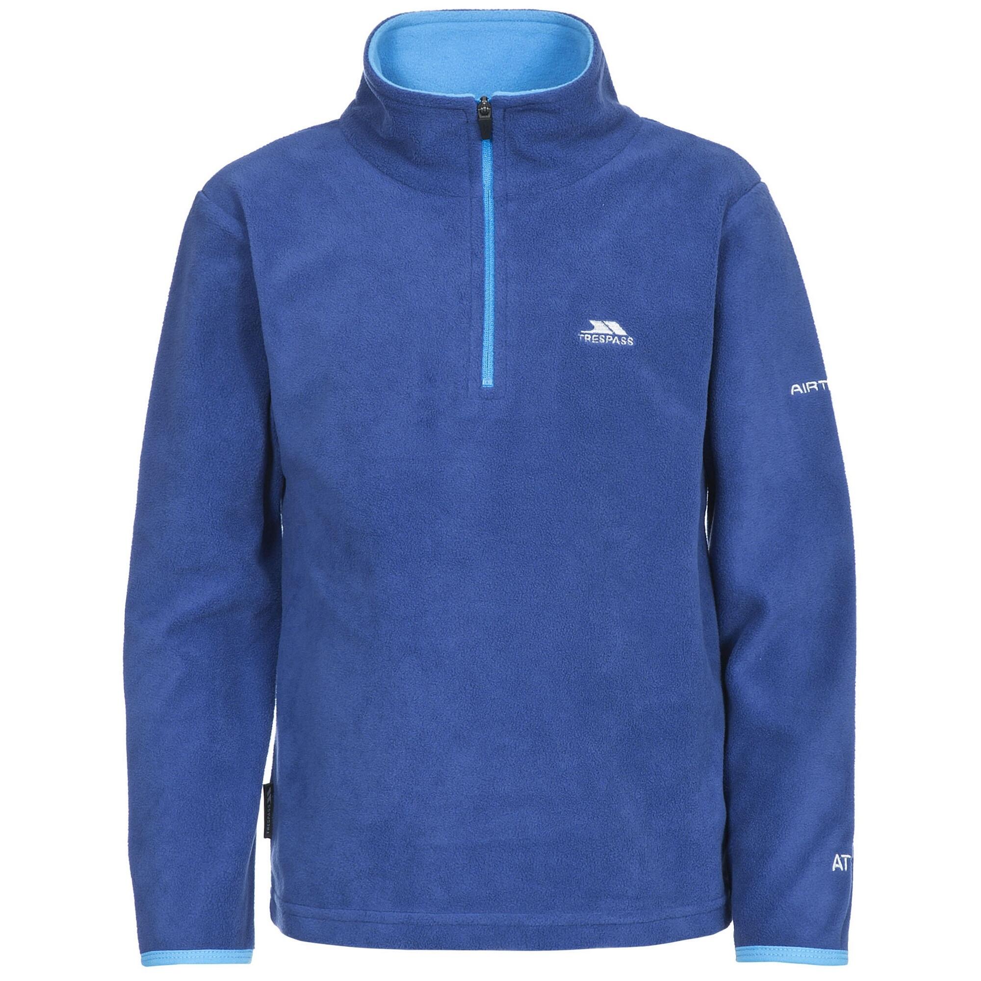 TRESPASS Childrens Boys Etto Half Zip Fleece Top (Blue)