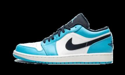 Chaussures - basket - unisexe - air jordan 1 low unc - blanc/bleu