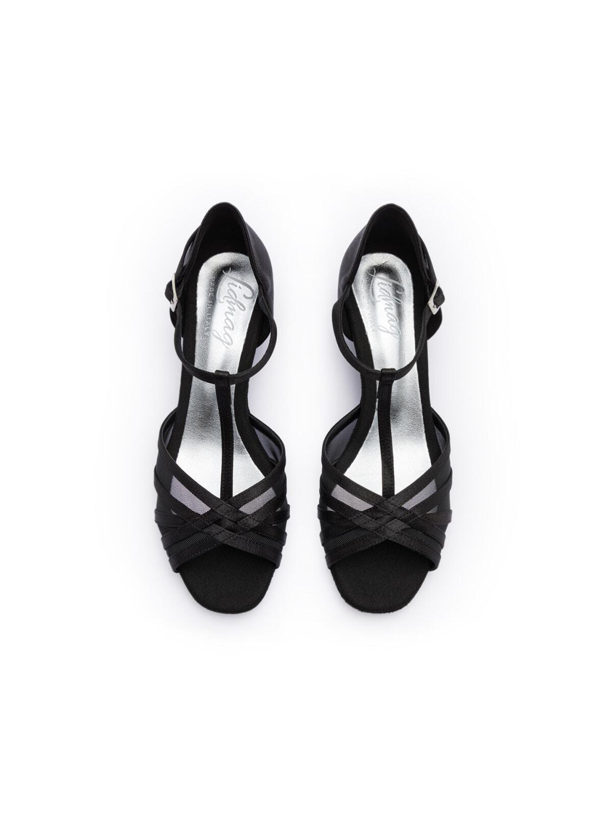 Grace Bliss Tanzschuhe in Schwarz Satin - 7.0 cm flare 3/7