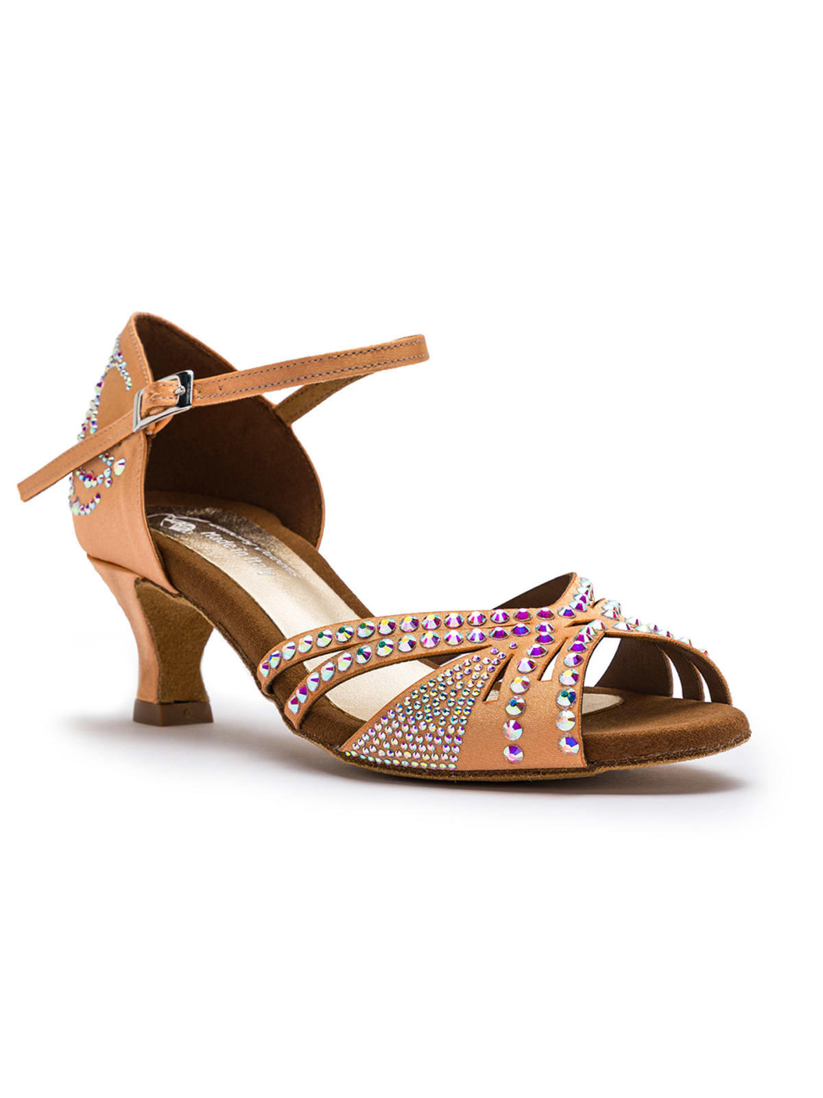 Sparkle Shine Tanzschuhe in Nude Satin - 5.0 cm flare 5/7