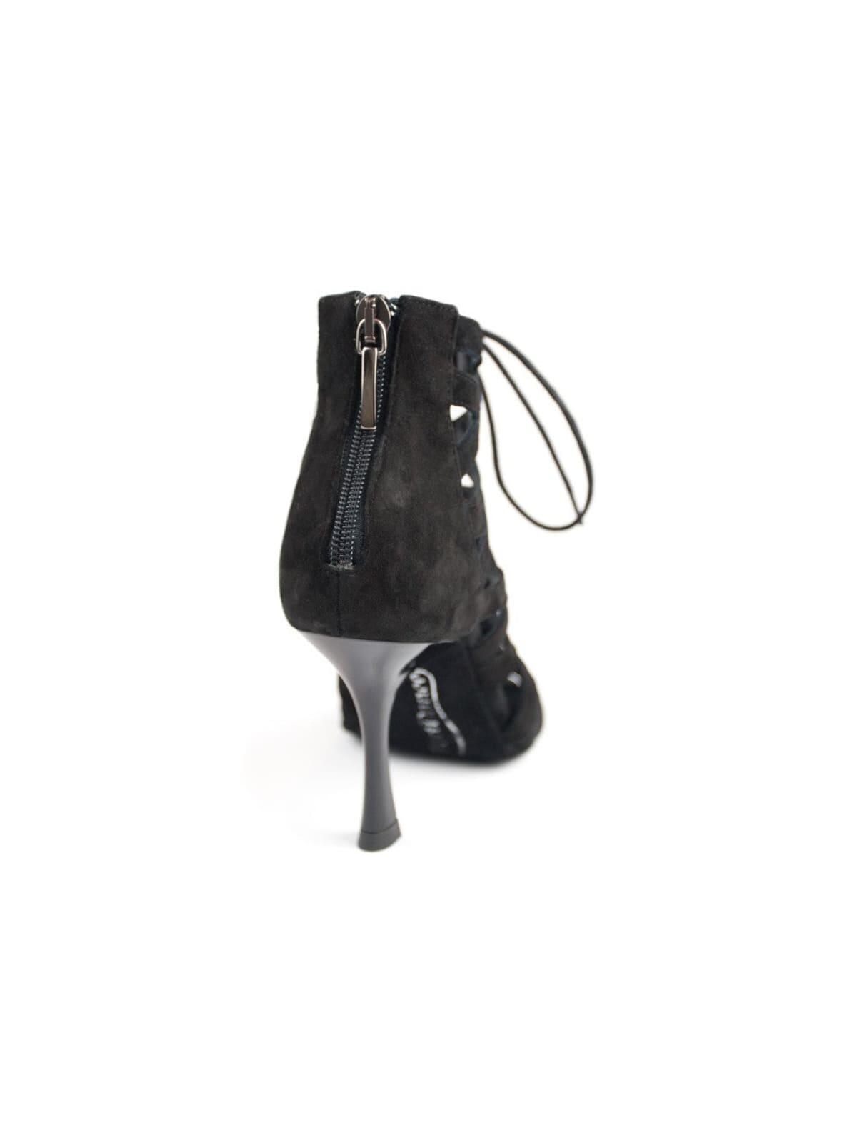 PD804 NET Tanzschuhe in Black Nobuck - 7.0 cm thin 5/7