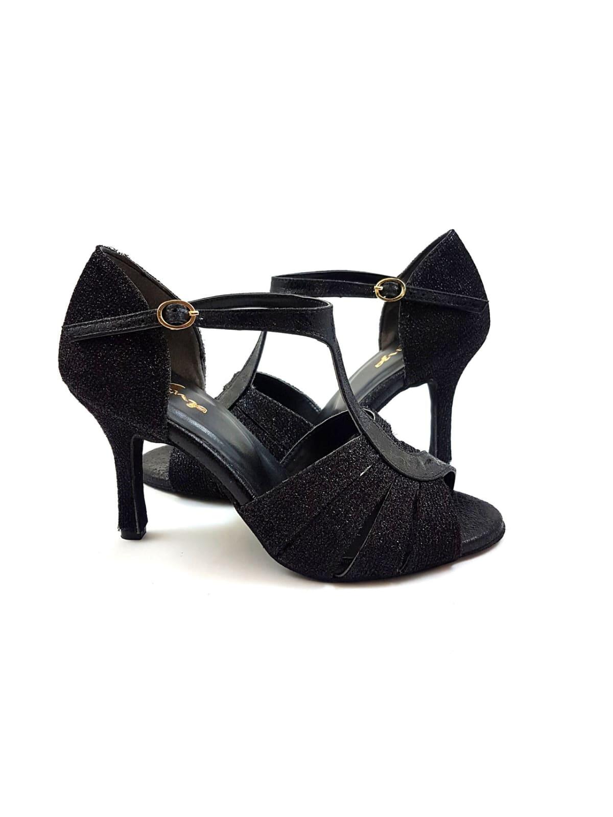 Glow Twinkle Tanzschuhe in Schwarz Glitter - 7.0 cm flare 2/5