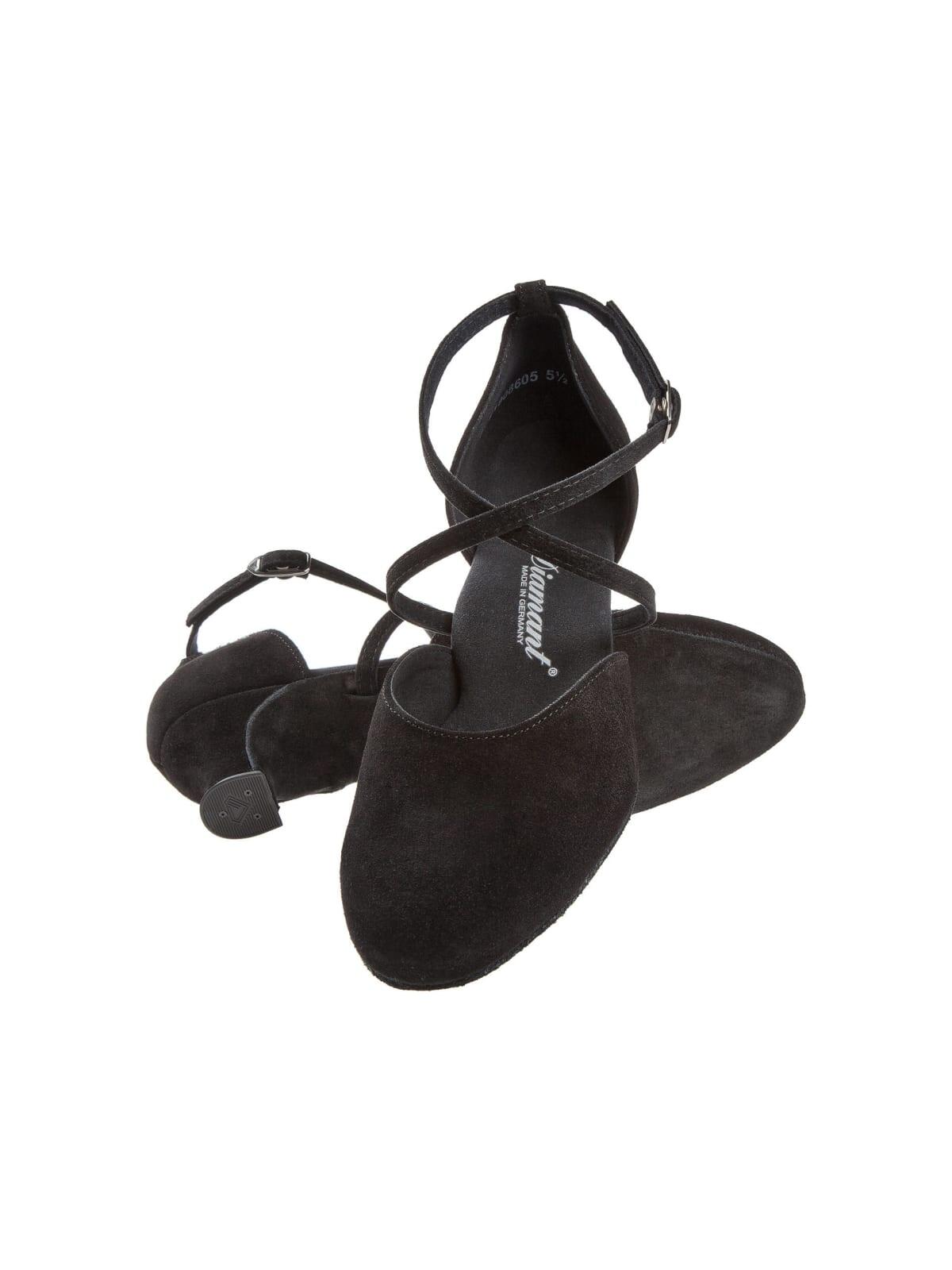 048 Tanzschuhe in Schwarz Wildleder - 4.2 cm flare 2/4
