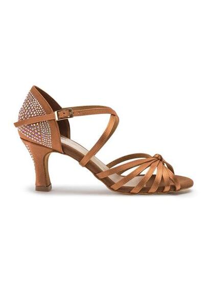 Elation Accent Show-Tanzschuhe Satin Strass mit flexibler So...
