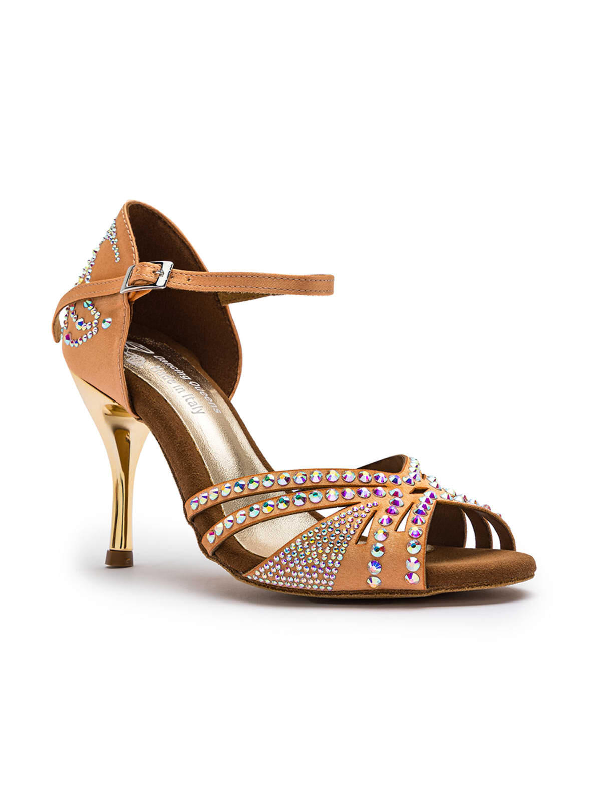 Sparkle Shine Tanzschuhe in Nude Satin - 5.0 cm flare 7/7