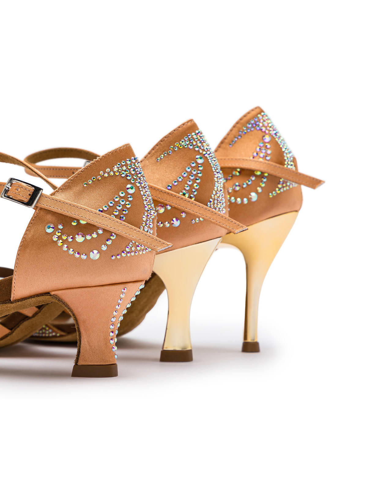 Sparkle Shine Tanzschuhe in Nude Satin - 5.0 cm flare 4/7