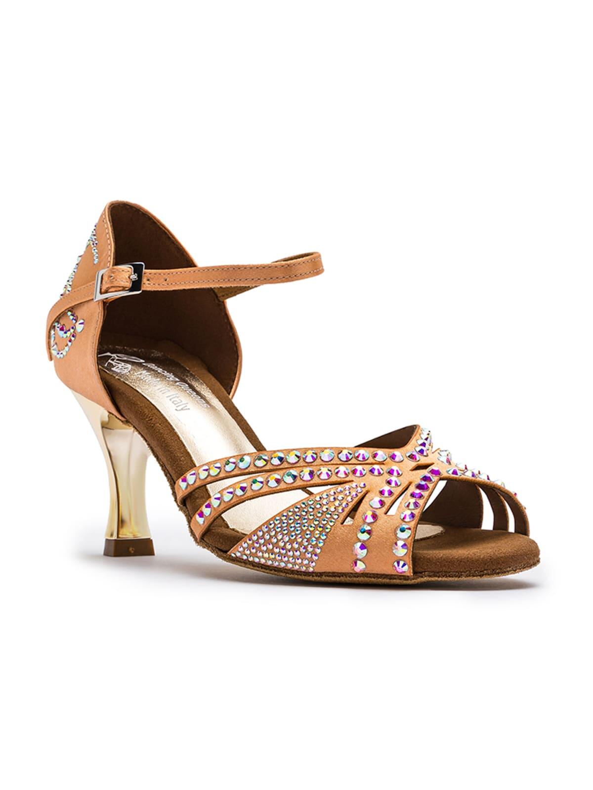 Sparkle Shine Tanzschuhe in Nude Satin - 5.0 cm flare 6/7