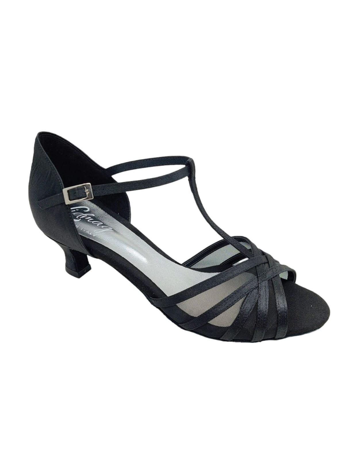 Grace Bliss Tanzschuhe in Schwarz Satin - 7.0 cm flare 6/7