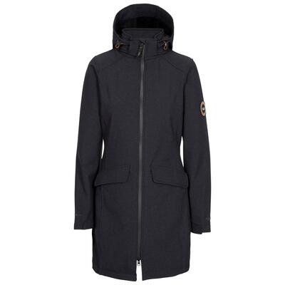 Dames maria dlx lange soft shell jas (zwarte mergel)