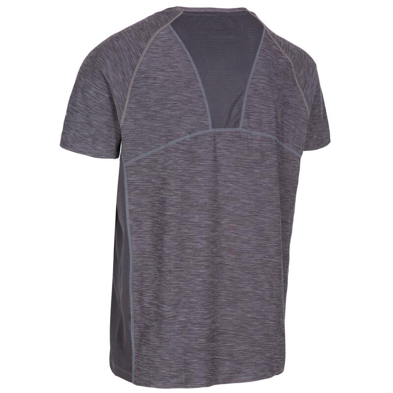 Camiseta Cooper Activo para Hombre Gris Oscuro Jaspeada