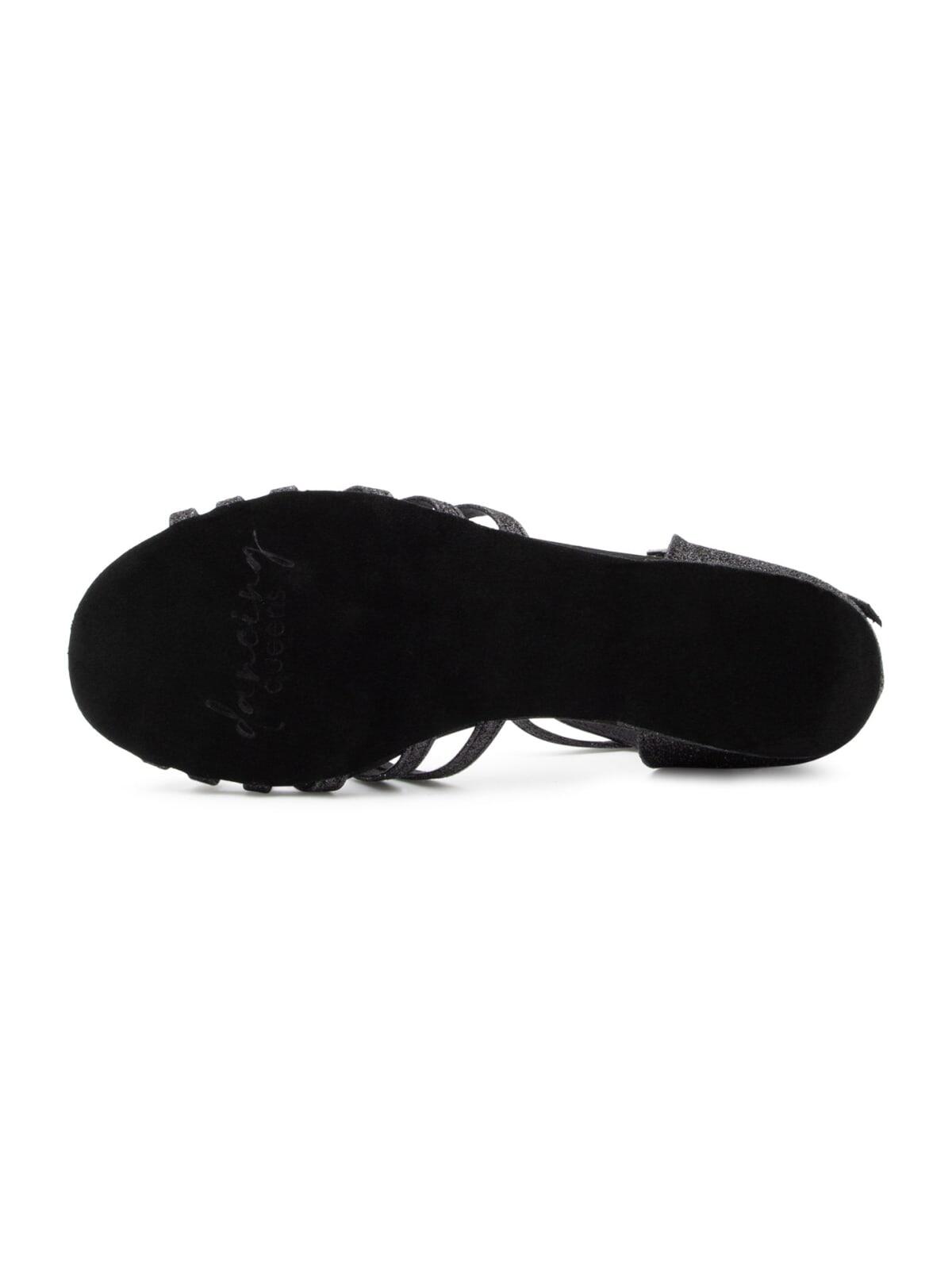 Joy Tanzschuhe in Schwarz Glitter Mikrofaser & Wildleder-Sohle 3/5