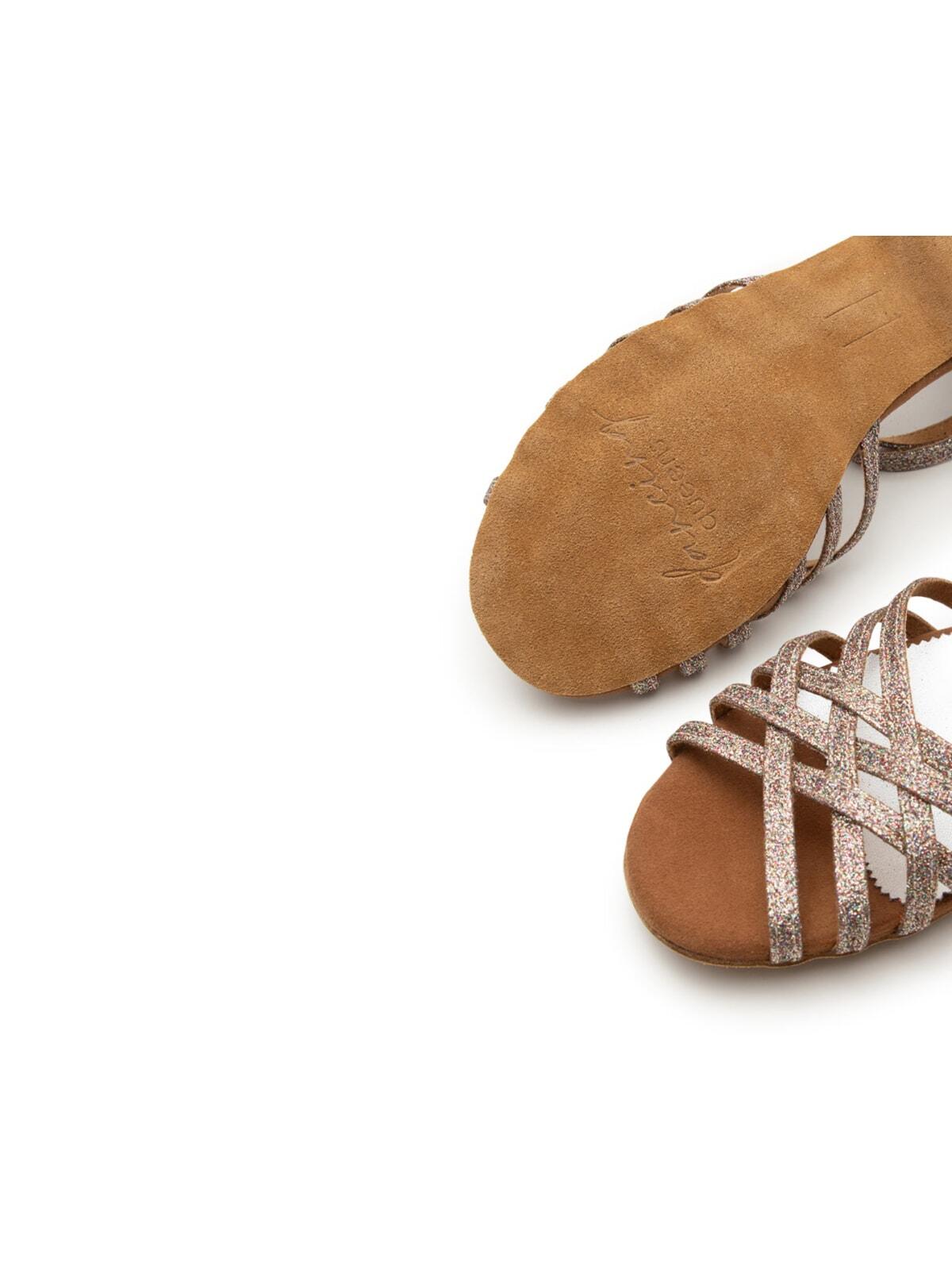 Joy Tanzschuhe in Multiglitter Mikrofaser & Wildleder-Sohle 7/7
