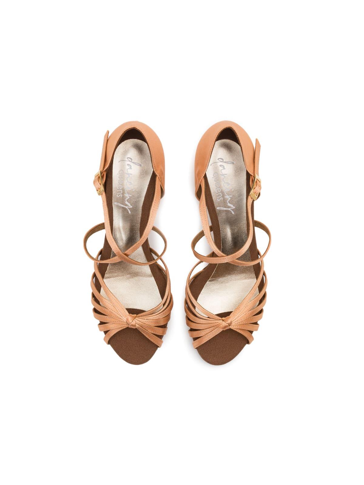 Grace Radiance Tanzschuhe in Nude Satin - 3.0 cm block 5/6