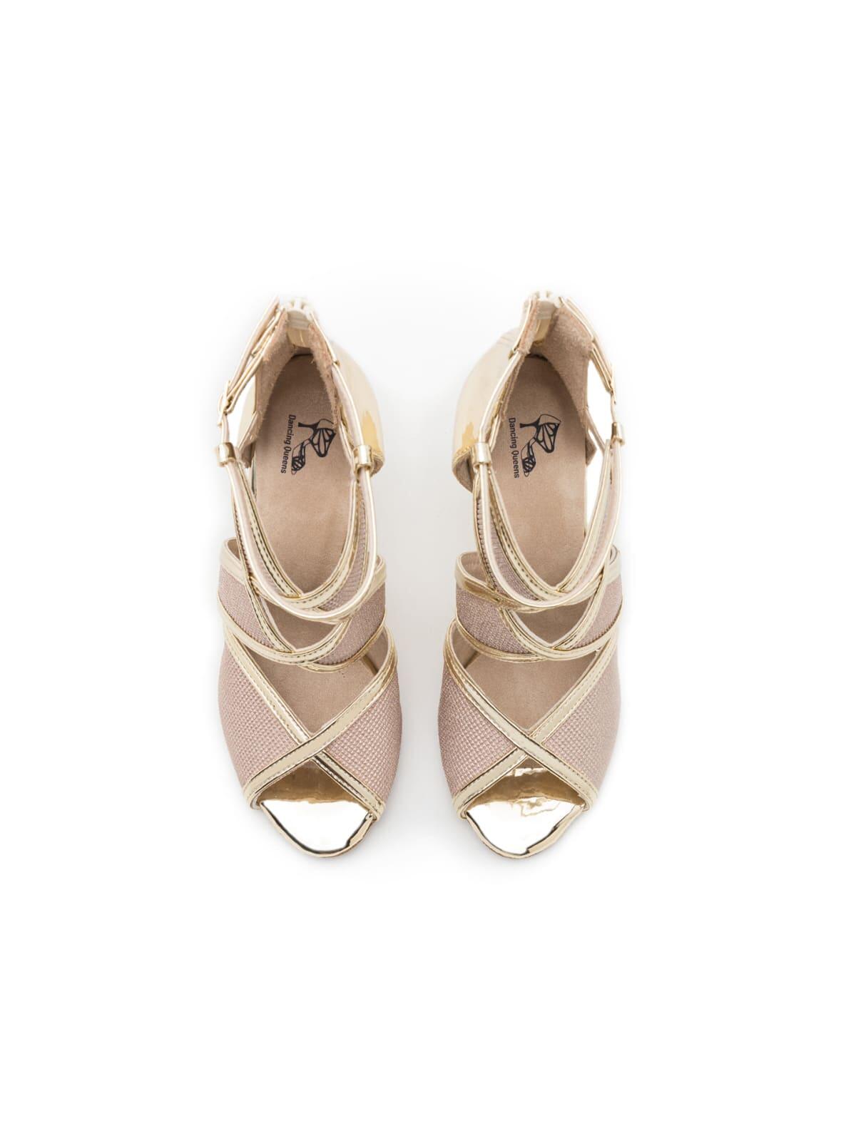 Scarpe da ballo Glow Star in glitter oro & Wildleder-Sohle 5/6