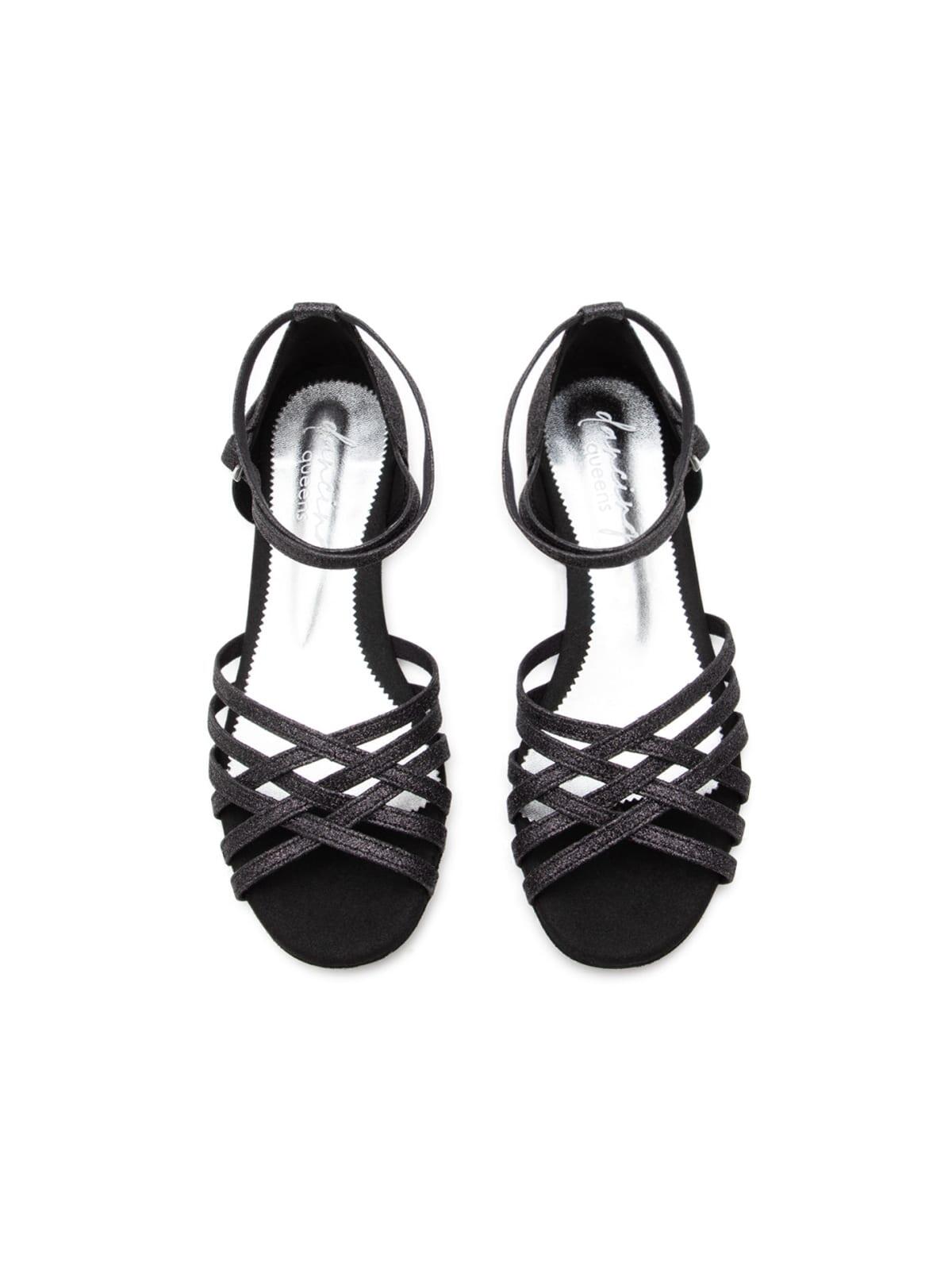 Joy Tanzschuhe in Schwarz Glitter Mikrofaser & Wildleder-Sohle 4/5