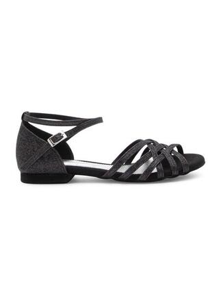 Dancing Queens Joy Glitter-Mikrofaser – Tanzschuhe Damen flacher Absatz Salsa