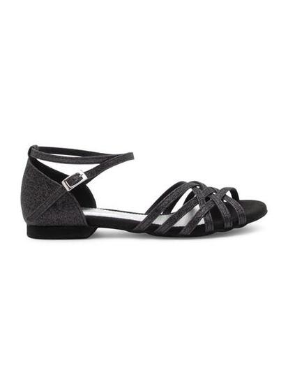Dancing Queens Joy Glitter-Mikrofaser – Tanzschuhe Damen flacher Absatz Salsa