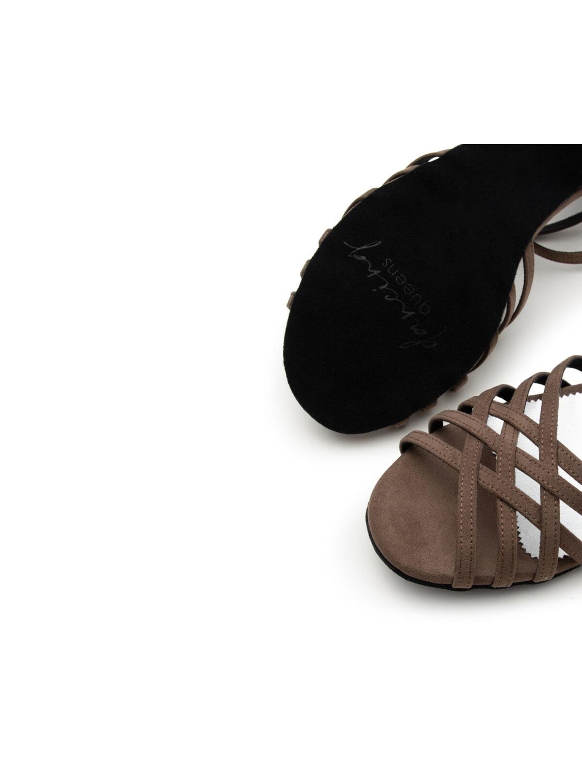 Joy Tanzschuhe in Grau Mikrofaser & Outdoor-Sohle 6/7