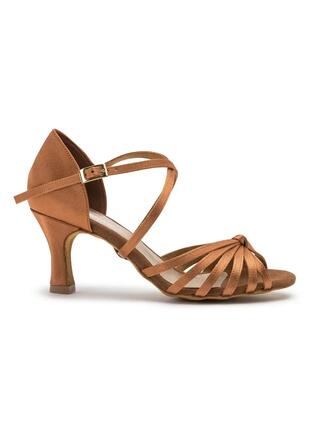 Elation Show-Tanzschuhe Satin mit flexibler Sohle - Absatz 7...