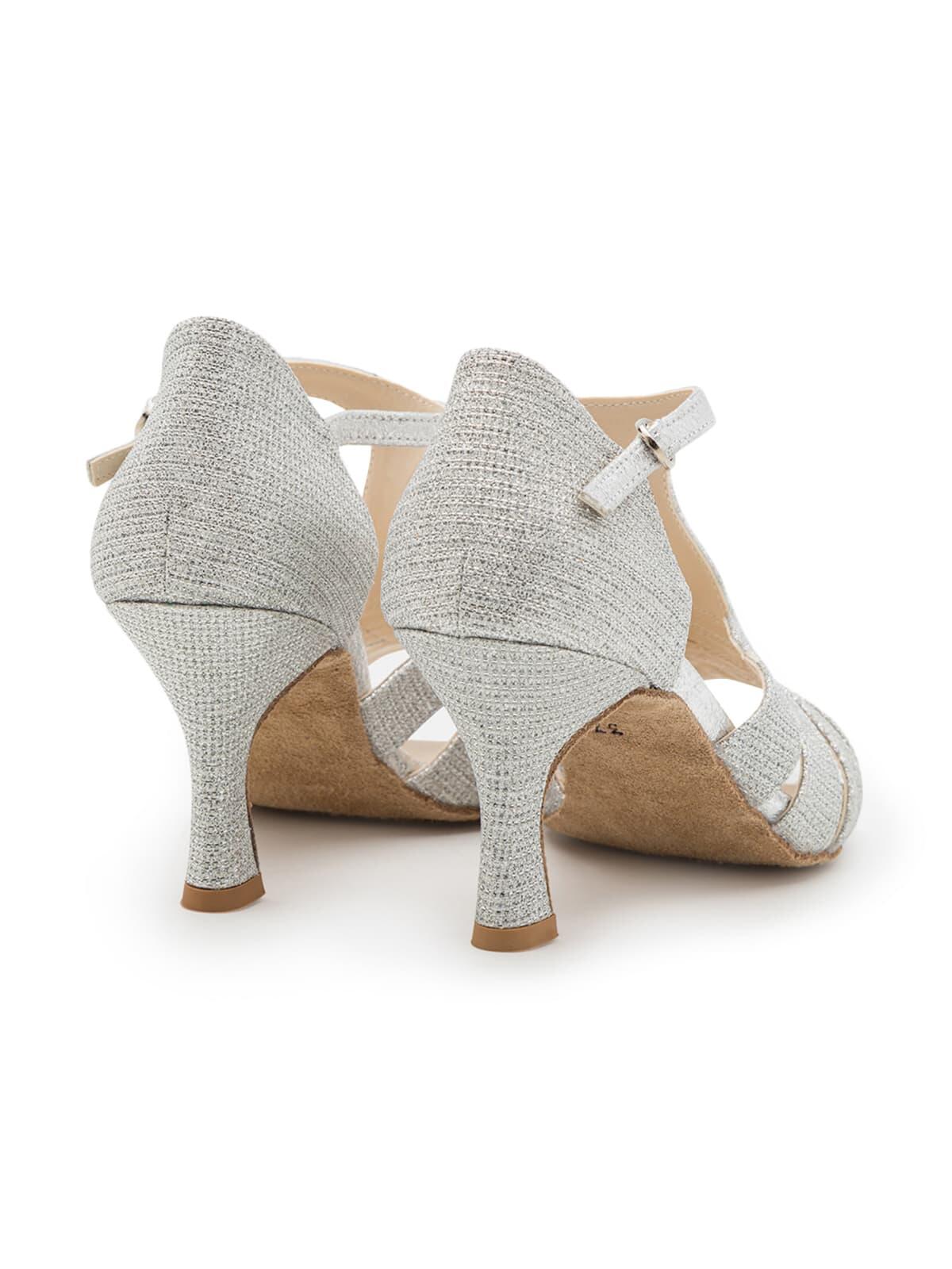 Glow Twinkle Tanzschuhe in Silber Glitter - 7.0 cm flare 6/7