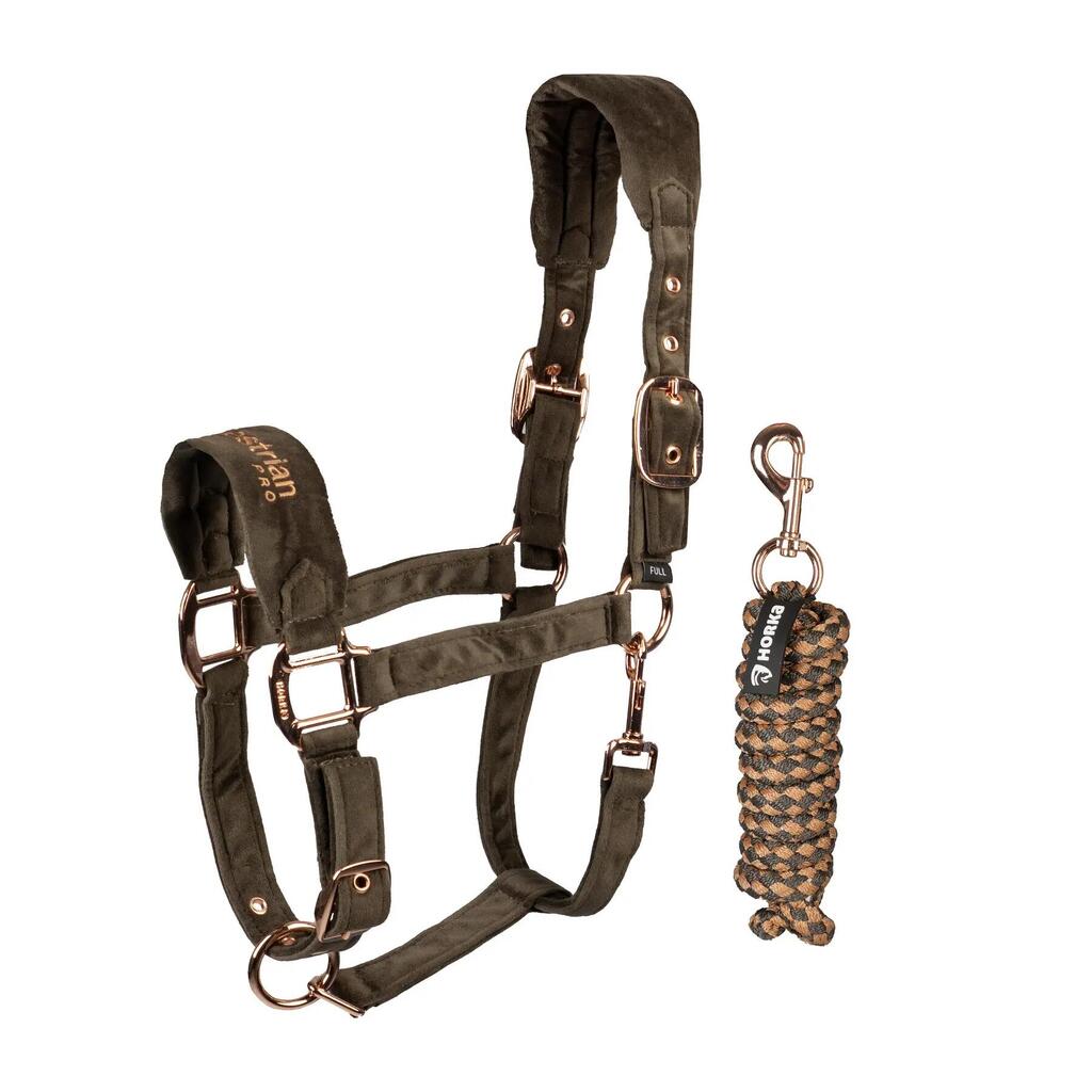 Velvet halter and lead rope set for horses HORKA