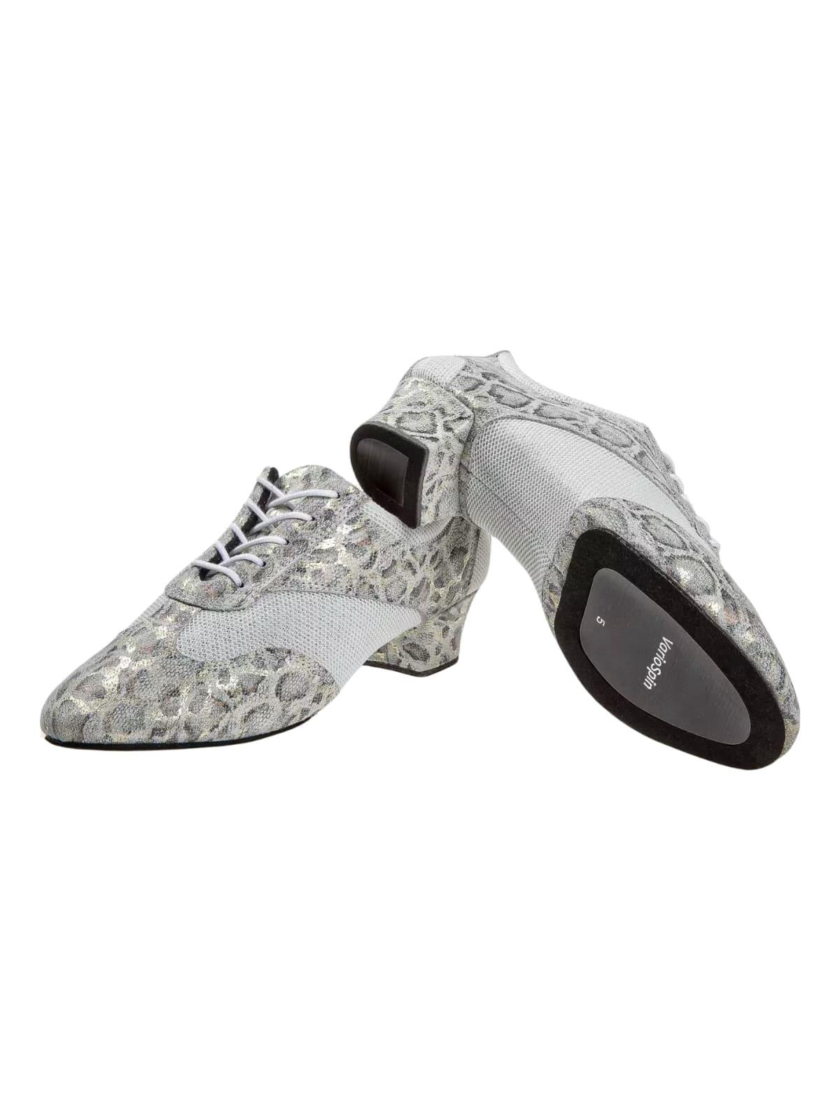 188 Chaussures de danse en beige or léopard - 3.7 cm block 4/5