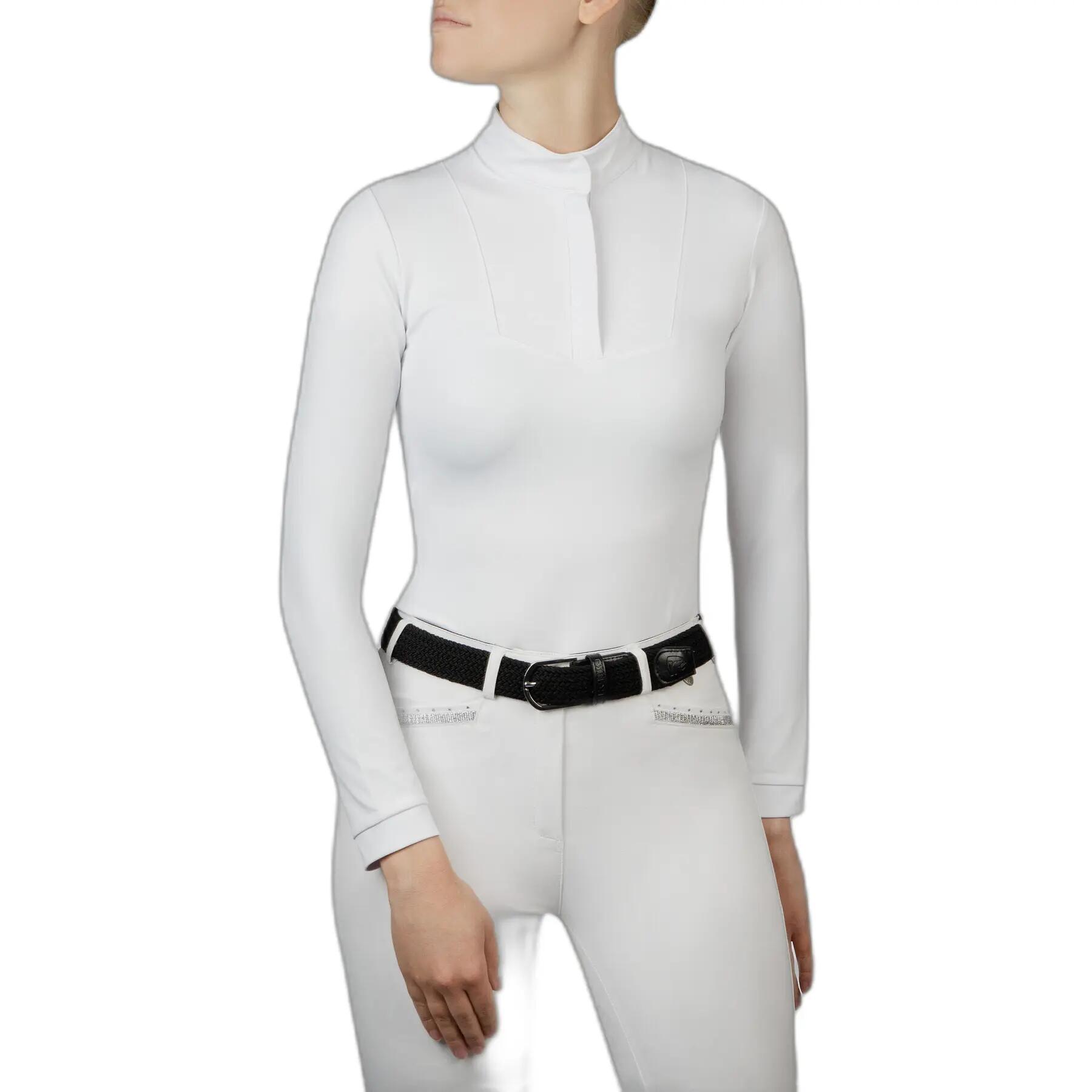 Langärmliges Wettbewerbs-Polo für Mädchen EQPRO Taylor 2/3