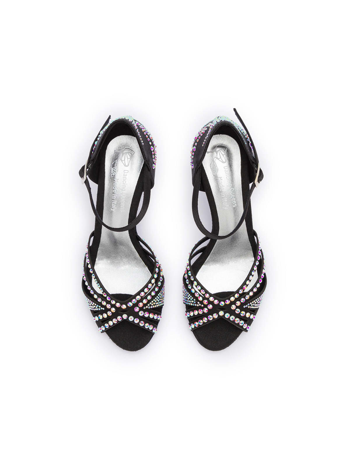 Sparkle Shine Tanzschuhe in Schwarz Satin - 5.0 cm flare 3/7