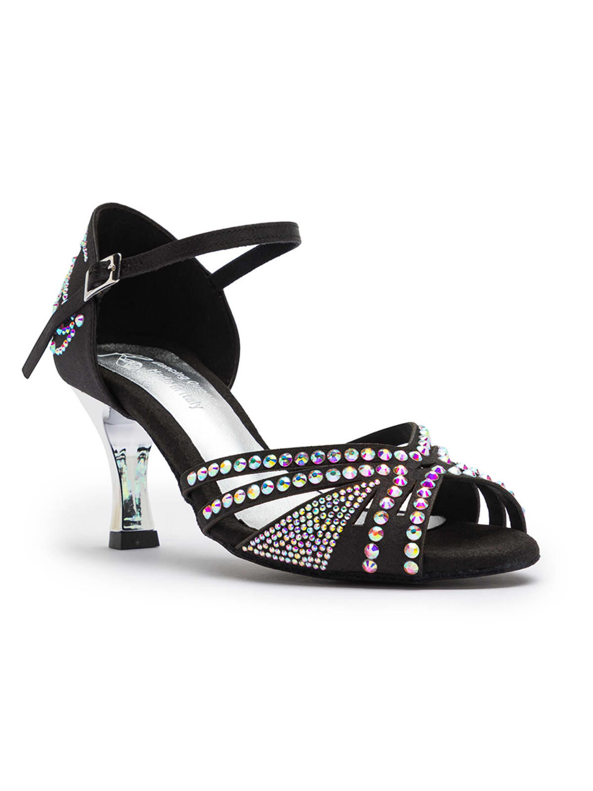 Sparkle Shine Tanzschuhe in Schwarz Satin - 5.0 cm flare 7/7