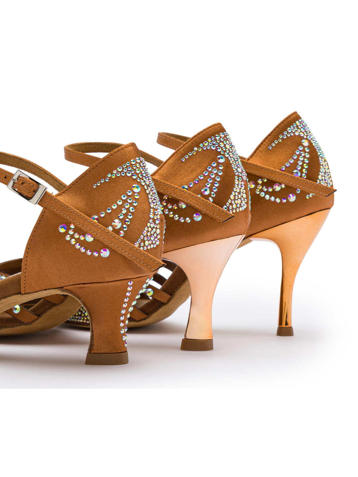 Sparkle Shine Tanzschuhe in Bronze Satin - 5.0 cm flare 4/7