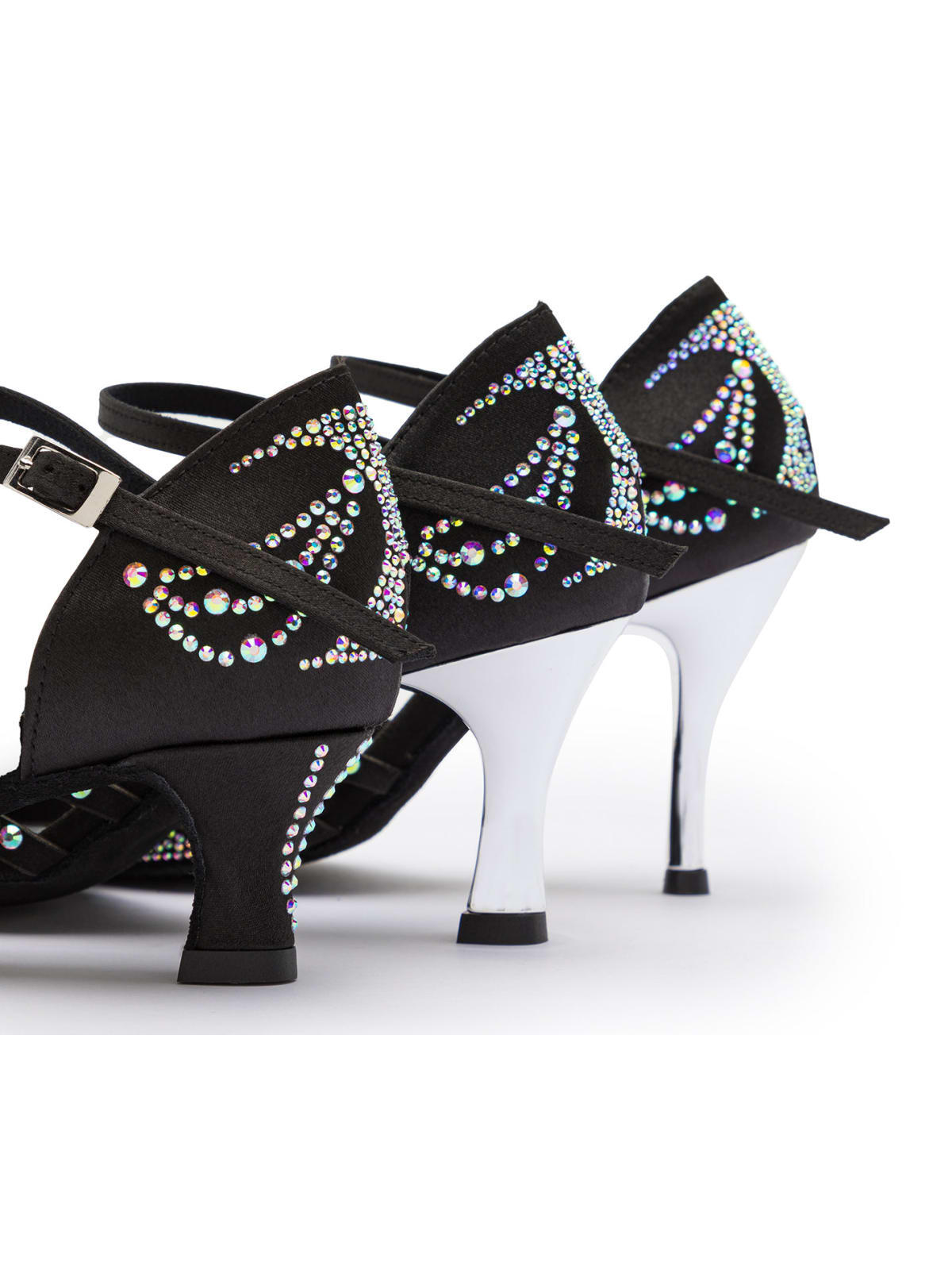 Sparkle Shine Tanzschuhe in Schwarz Satin - 5.0 cm flare 5/7