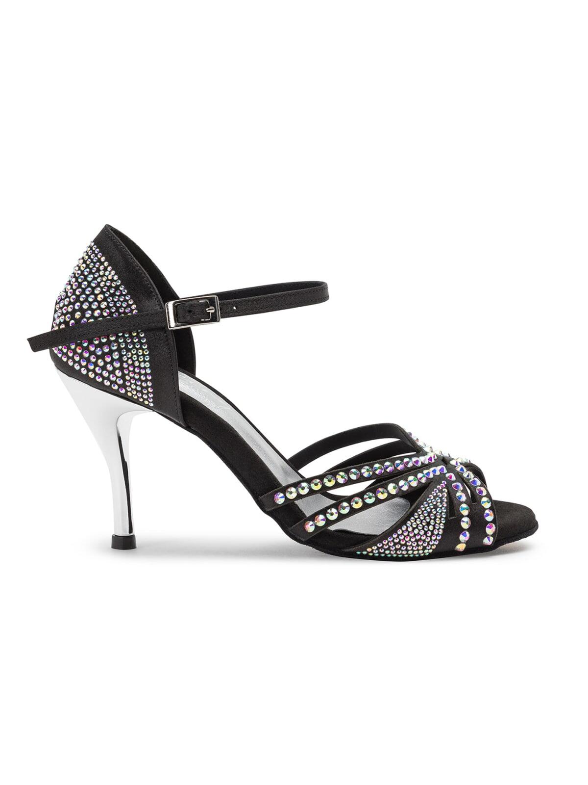 Sparkle Shine Tanzschuhe in Schwarz Satin - 5.0 cm flare 4/7