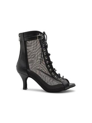 Magnet Aura chaussures de danse en cuir noir - 7.0 cm flare