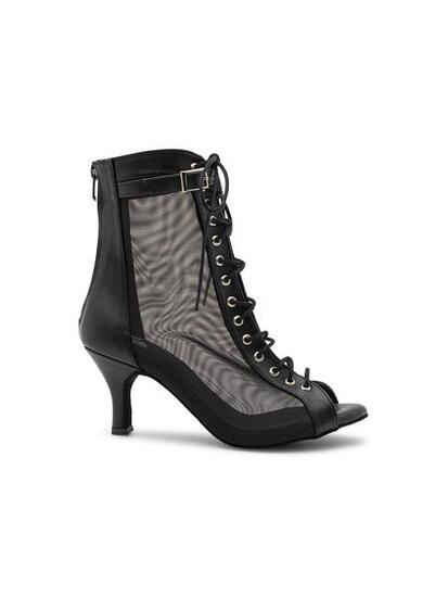Magnet Aura chaussures de danse en cuir noir - 7.0 cm flare