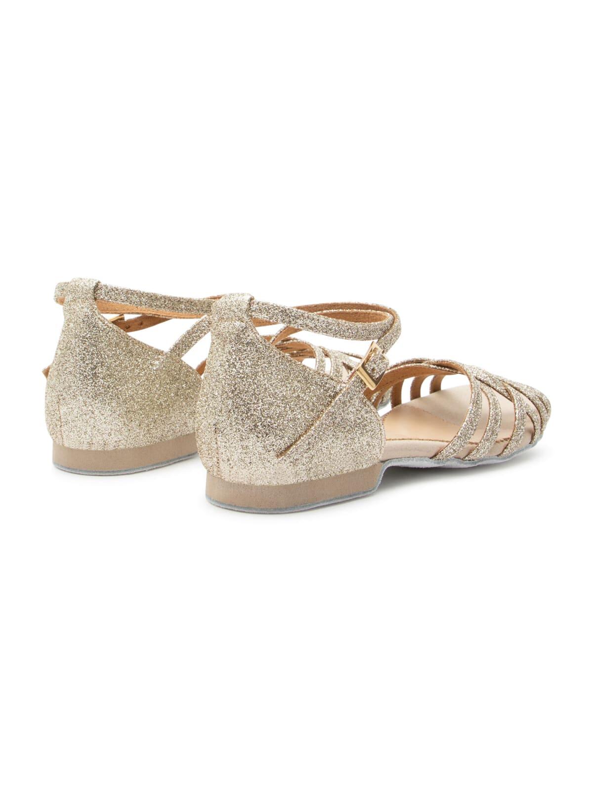 Joy Tanzschuhe in Gold Glitter Mikrofaser & Wildleder-Sohle 5/7