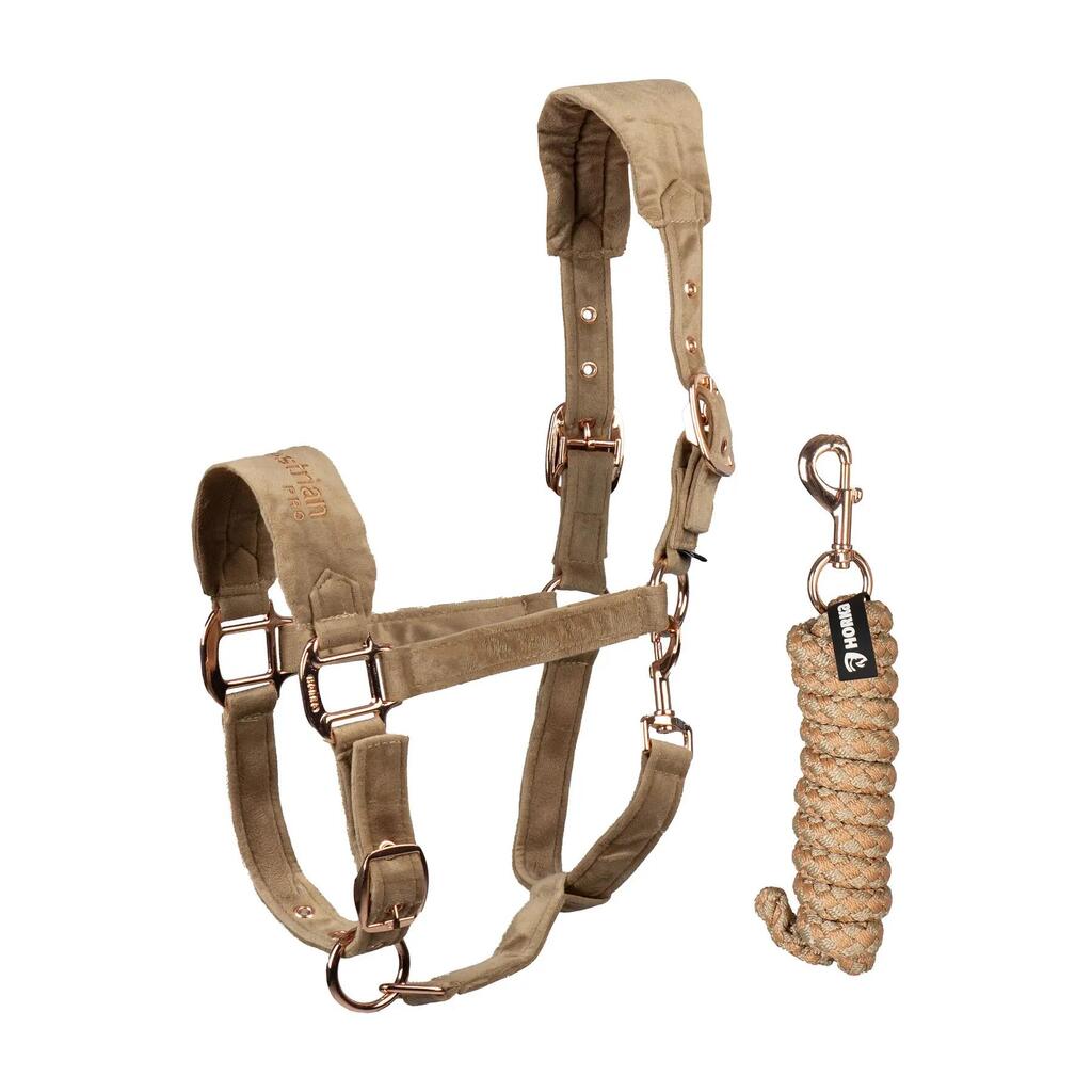Velvet halter and lead rope set for horses HORKA
