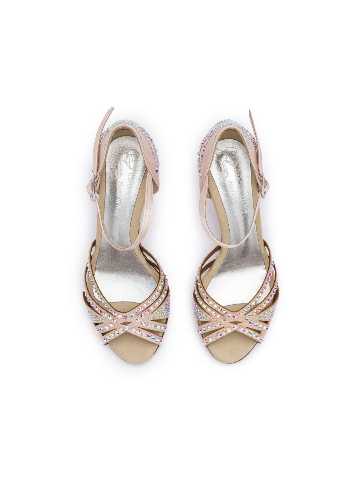 Sparkle Shine Tanzschuhe in Nude Rosé Satin - 5.0 cm flare 4/7