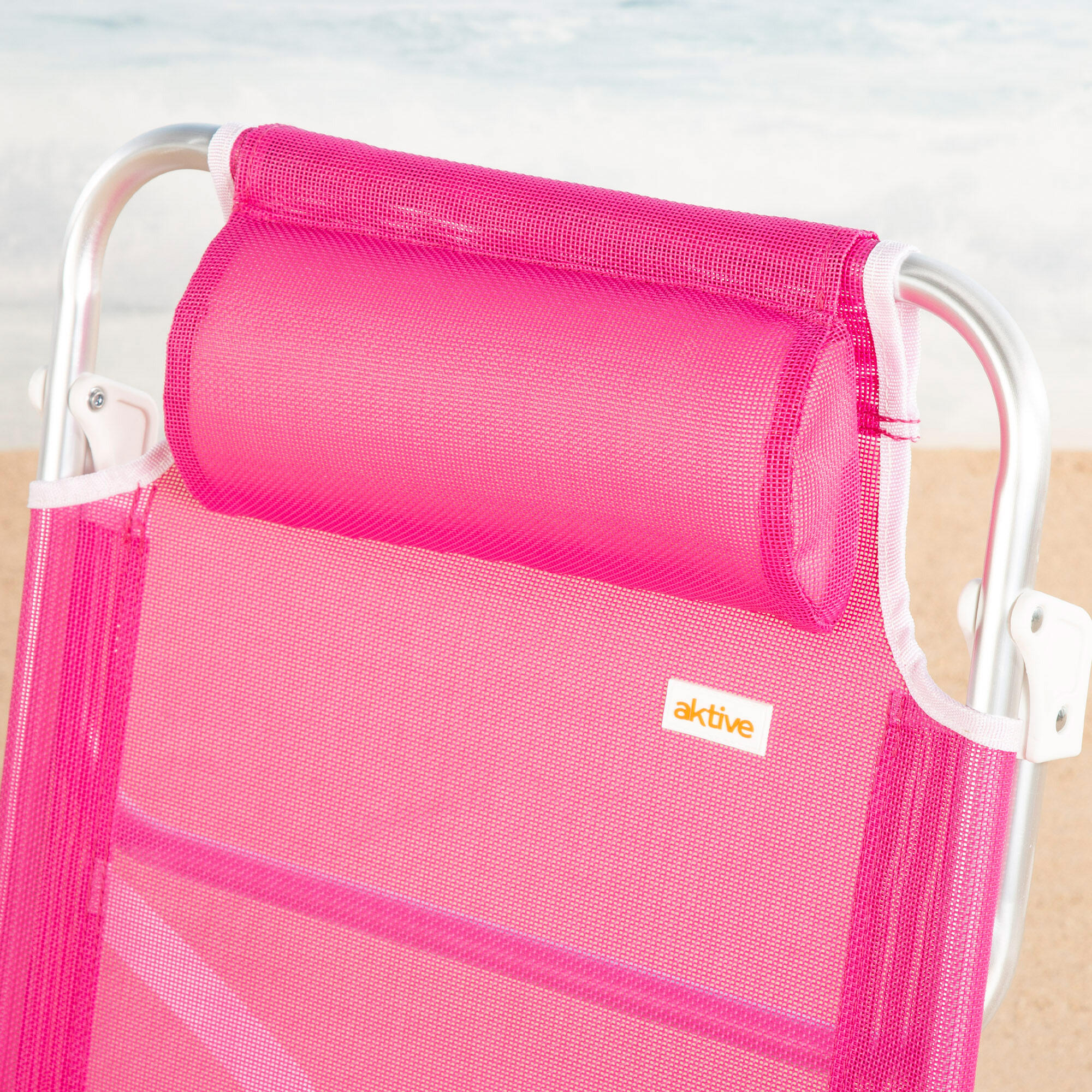 Lot de 2 chaises de plage basses multipositions 47x49x82 cm fuchsia 7/7