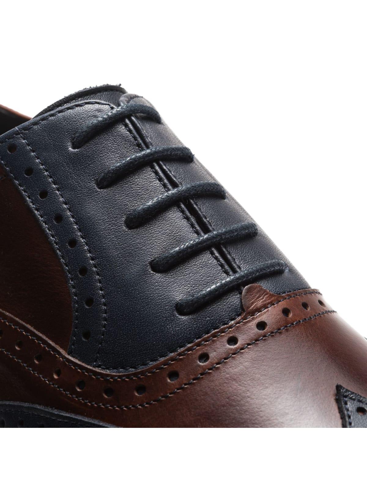 2158 Scarpe da ballo Ruben in blu scuro e marrone 3/7