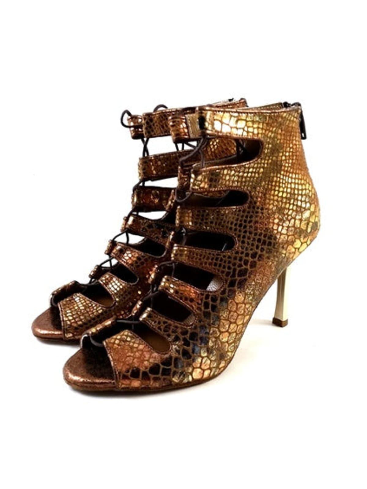 Magnet Tempt Tanzschuhe in Bronze Leder - 7.0 cm flare 7/7