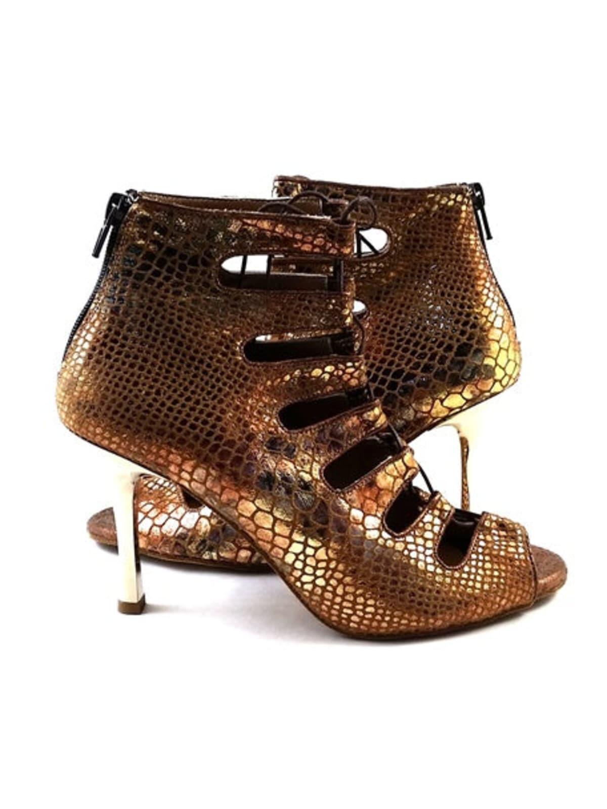 Magnet Tempt Tanzschuhe in Bronze Leder - 7.0 cm flare 6/7