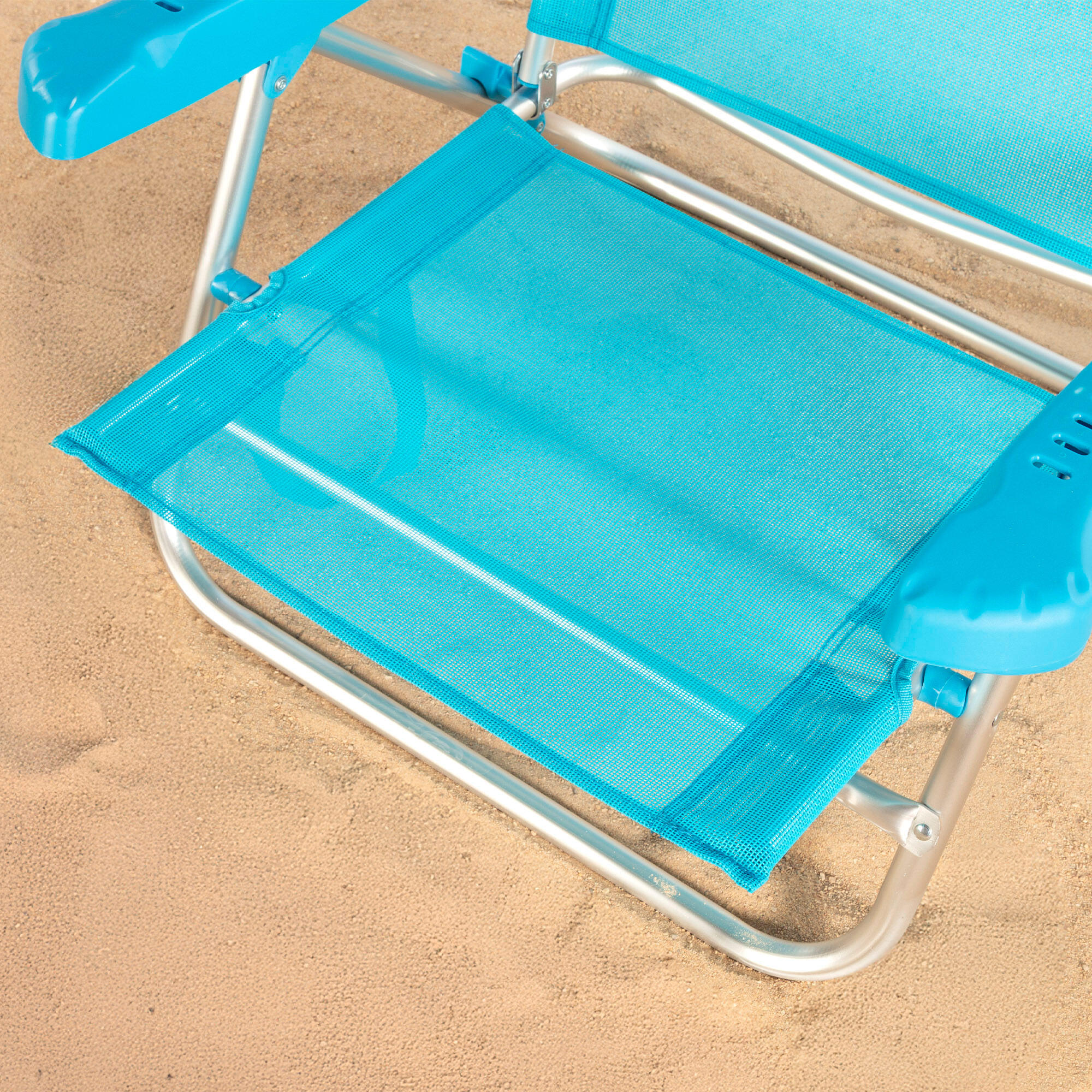 Aktive Set di 2 sedie da spiaggia basse multiposizione 47x49x82 cm blu 5/7