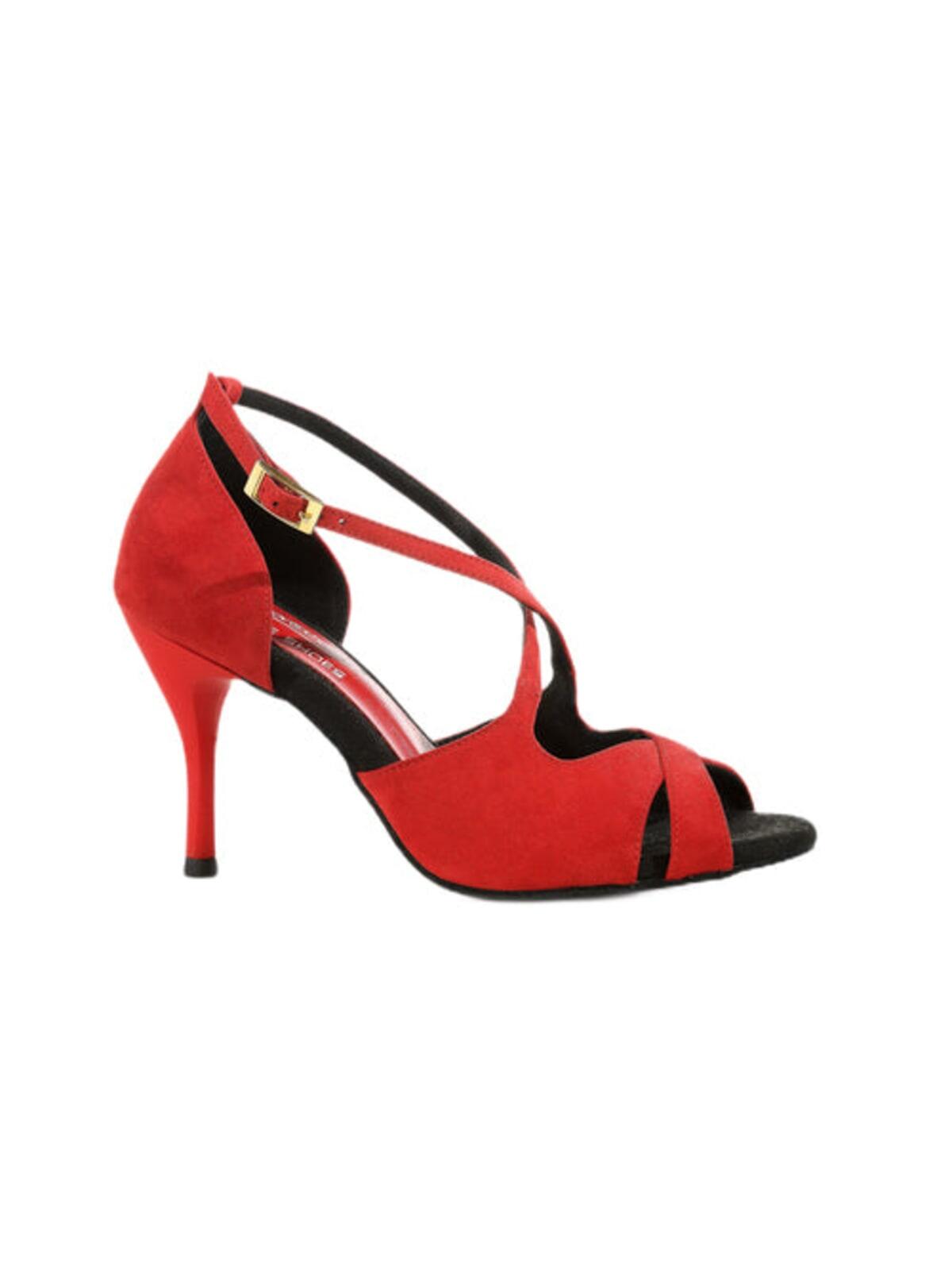 Scarpe da ballo Grace Harmony in camoscio rosso - 5.0 cm flare 7/7